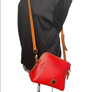 Dooney & Bourke Saffiano Cameron Pebble leather Crossbody in tomato red NWOT COA